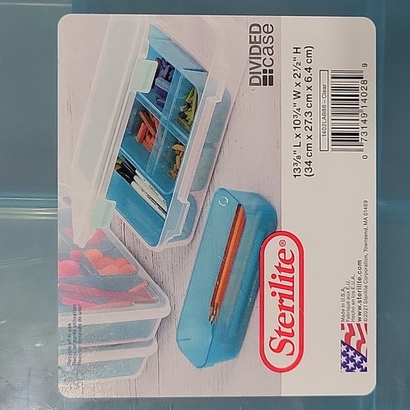 Sterilite Divided Container Case, removable compartments, snap lid NEW - Picture 3 of 6